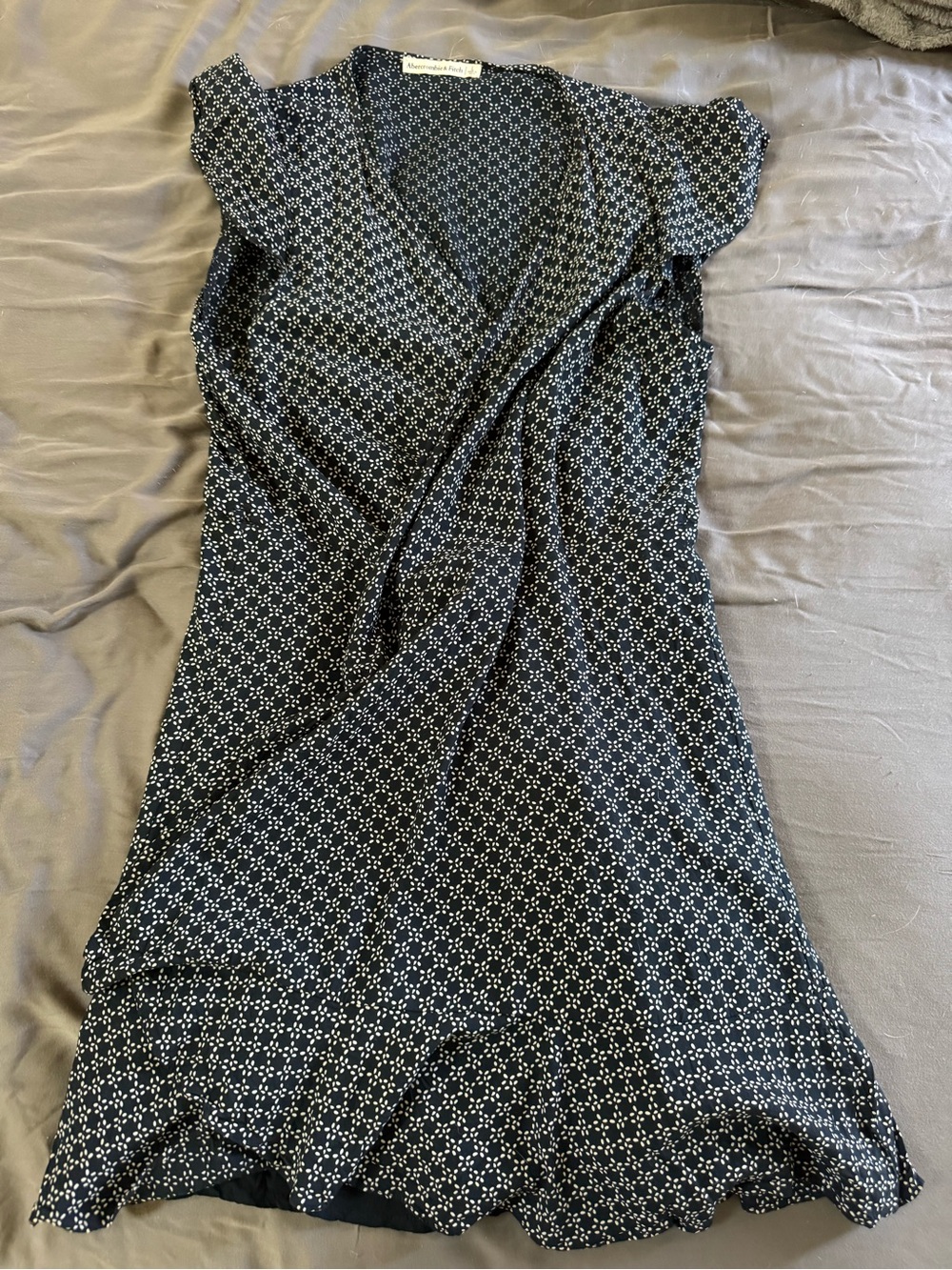Abercrombie Wrap-Style Black Floral Print Dress